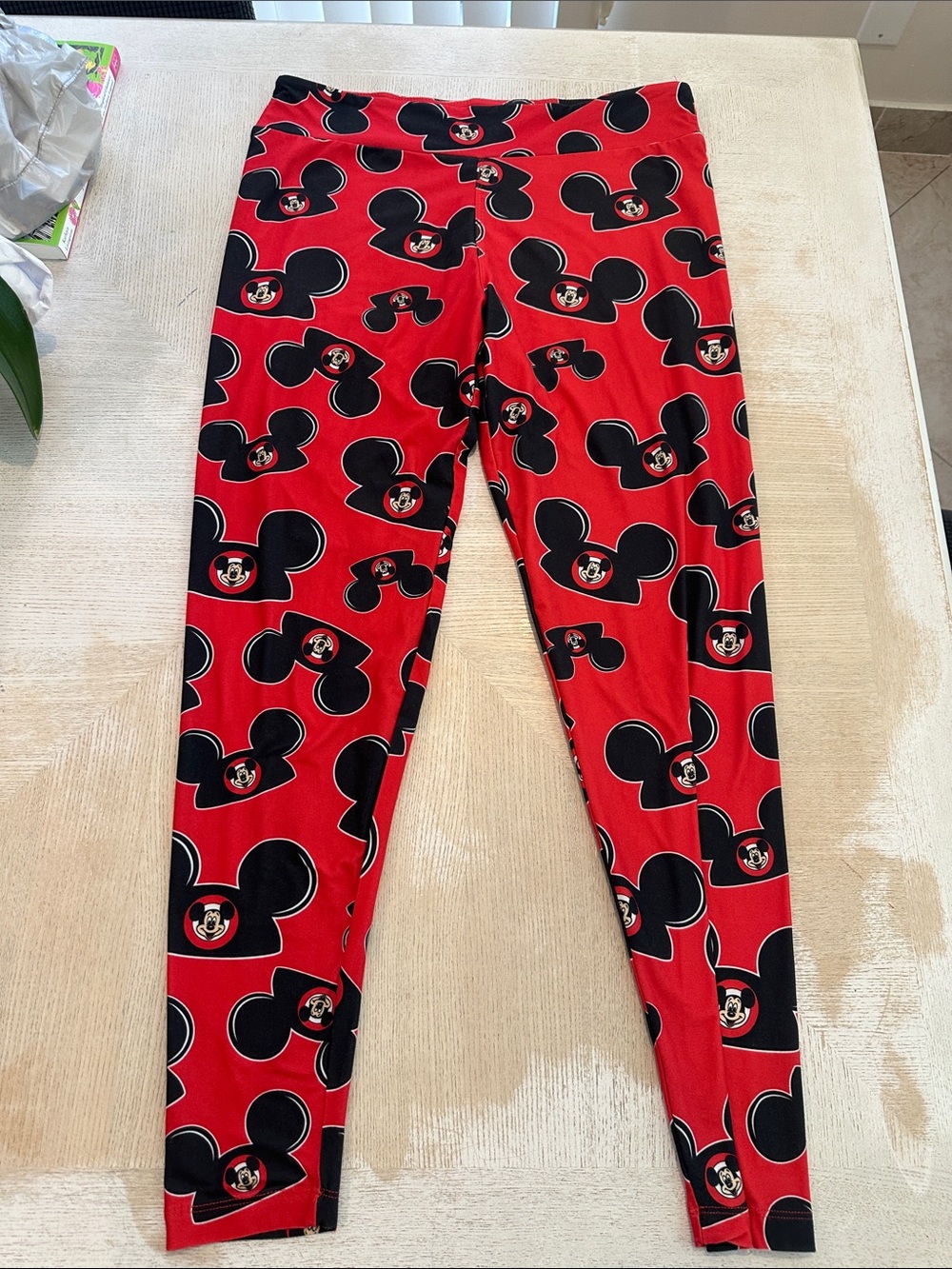 Disney Red and Black Mickey Mouse Leggings
